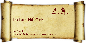 Leier Márk névjegykártya