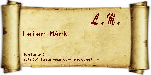Leier Márk névjegykártya